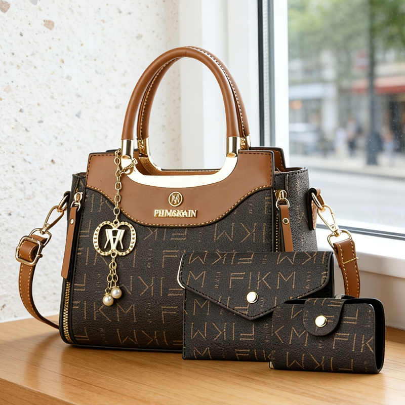 Luxury Bags & Leather Repair Of Atlanta Reviews - ชุดกระเป๋าพิมพ์ลายตัวอักษร 3 ชิ้น สไตล์หรูหรา คุณภาพสูง กระเป๋าแฟชั่นสำหรับผู้หญิง