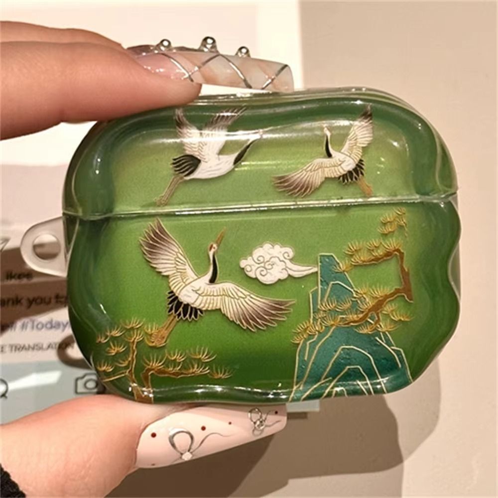 Luxury Bags Outlet - หรูหราน่ารัก Tengyun Crane พัดลมพับจี้หูฟังสําหรับ AirPods 1