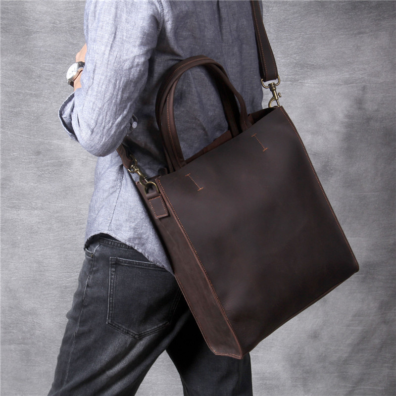 Vintage ของแท้หนังผู้ชาย Tote  - Luxury Bags For School บทวิจารณ์และราคา