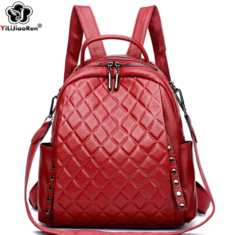ของแท้หนัง Rucksack ผู้หญิงไหล - Luxury Bags For School บทวิจารณ์และราคา