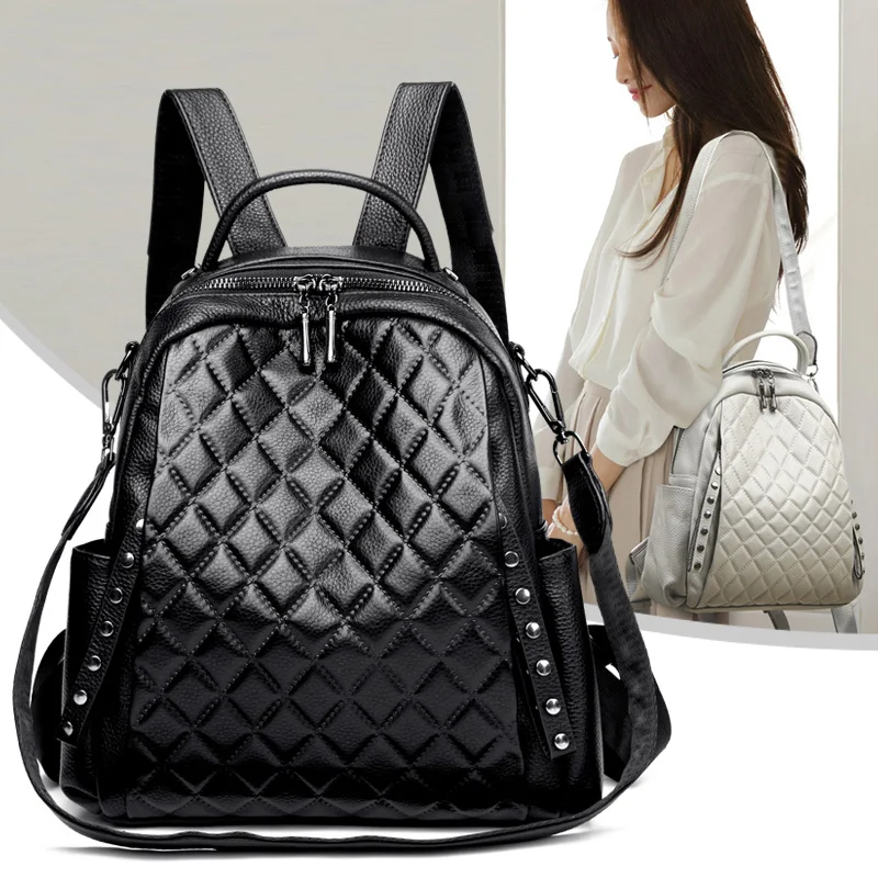 ของแท้หนัง Rucksack ผู้หญิงไหล - Luxury Bags For School บทวิจารณ์และราคา