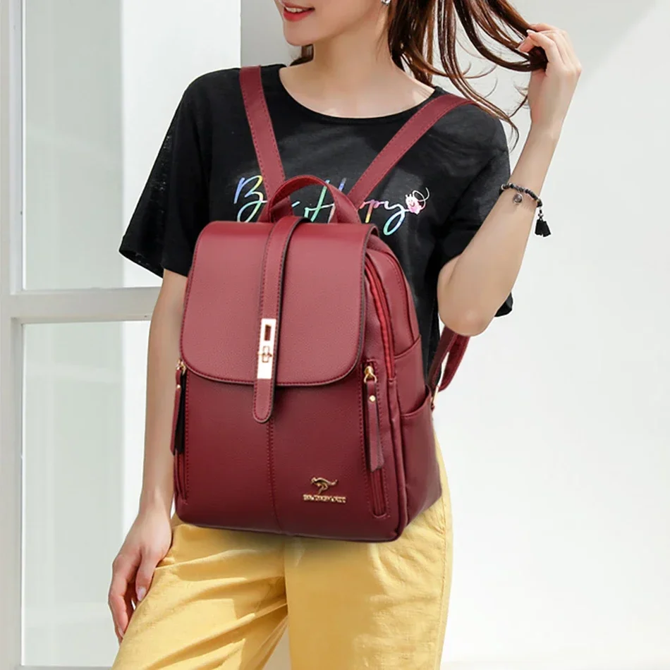 กระเป๋าเป้สะพายหลังหนังผู้หญิง - Luxury Bags For School บทวิจารณ์และราคา