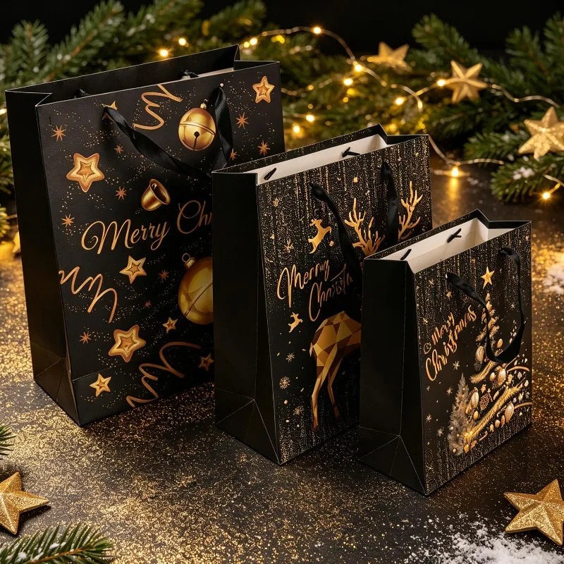 1/5 ชิ้น ถุงของขวัญคริสต์มาสสี - Luxury Xmas Bags บทวิจารณ์และราคา