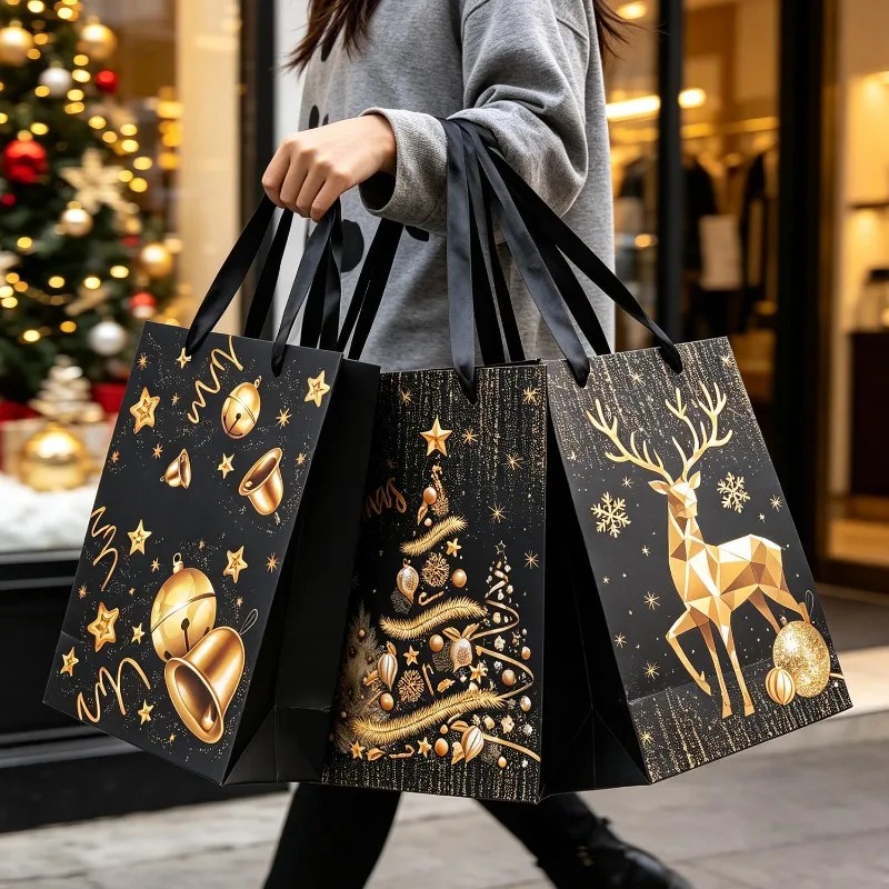 1/5 ชิ้น ถุงของขวัญคริสต์มาสสี - Luxury Xmas Bags บทวิจารณ์และราคา